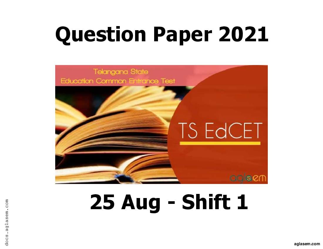 TS EdCET 2021 Question Paper 25 Aug Shift 1 - Page 1