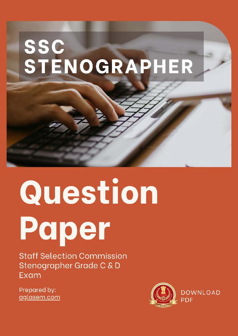 SSC Stenographer 2018 Question Paper - Page 1