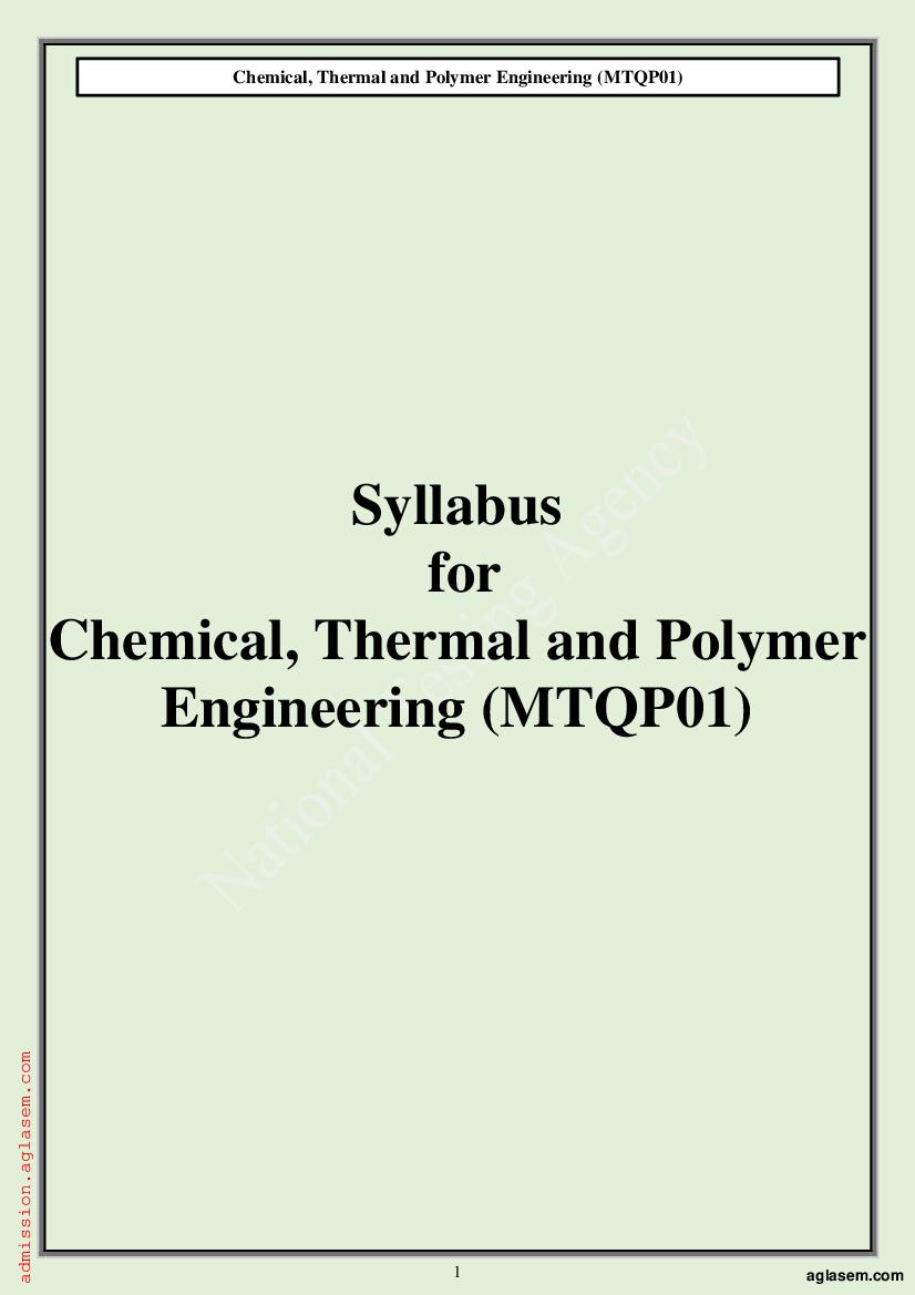 CUET  PG 2023 Syllabus M.Tech - Page 1