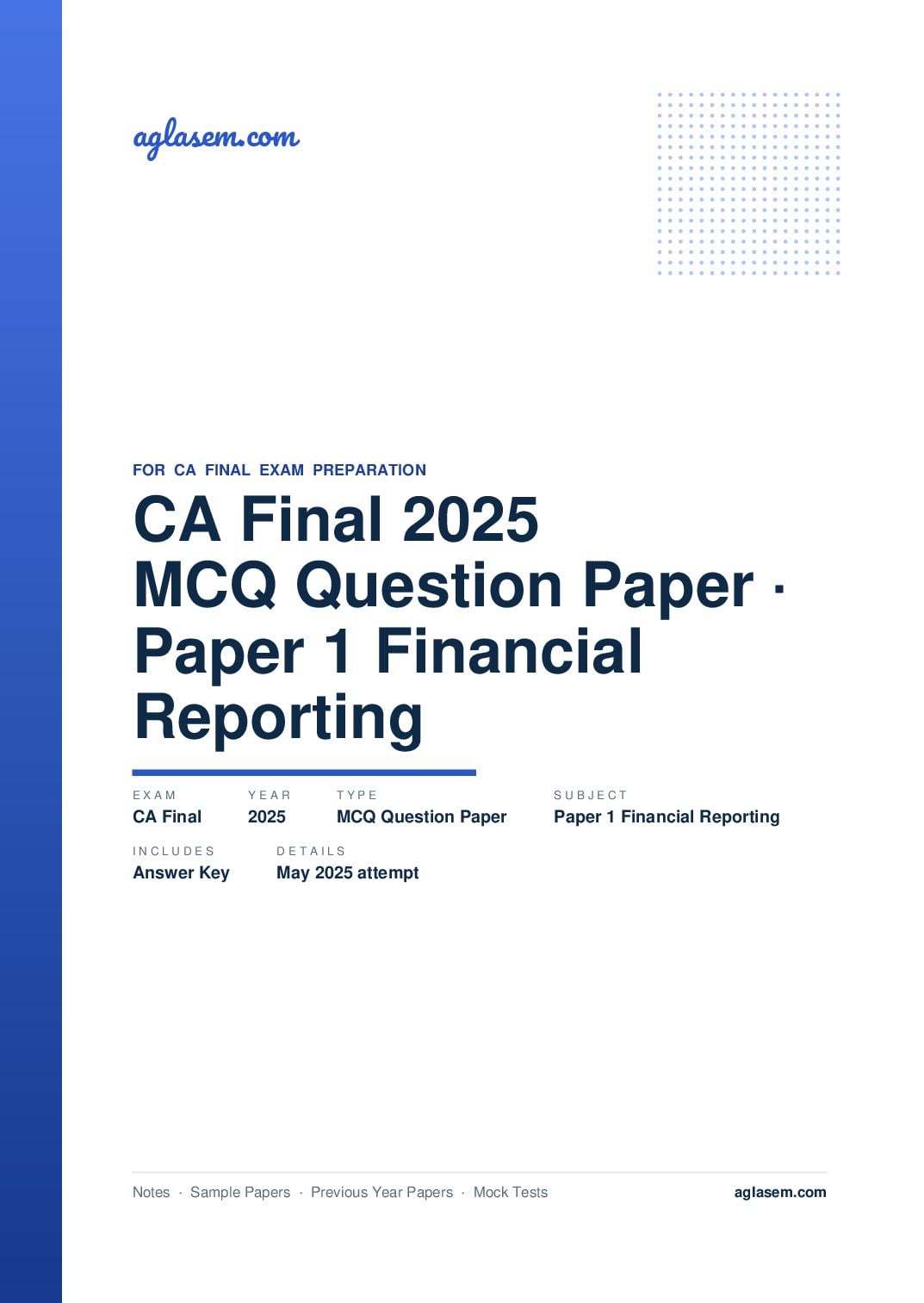 CA Final 2025 Papers and Suggested Answers PDF