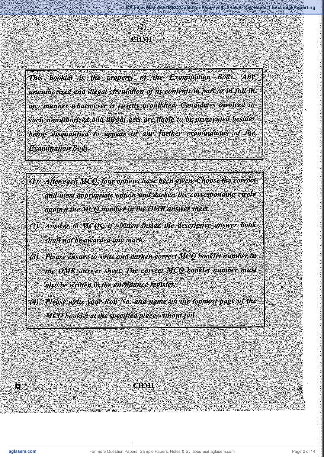 CA Final 2025 Papers and Suggested Answers PDF