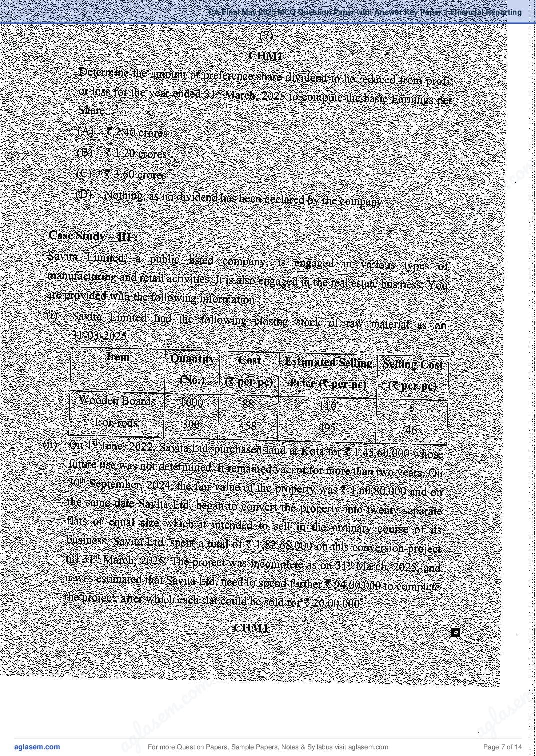 CA Final 2025 MCQ Papers, Answer Key and Suggested Answers PDF (May, Sep)
