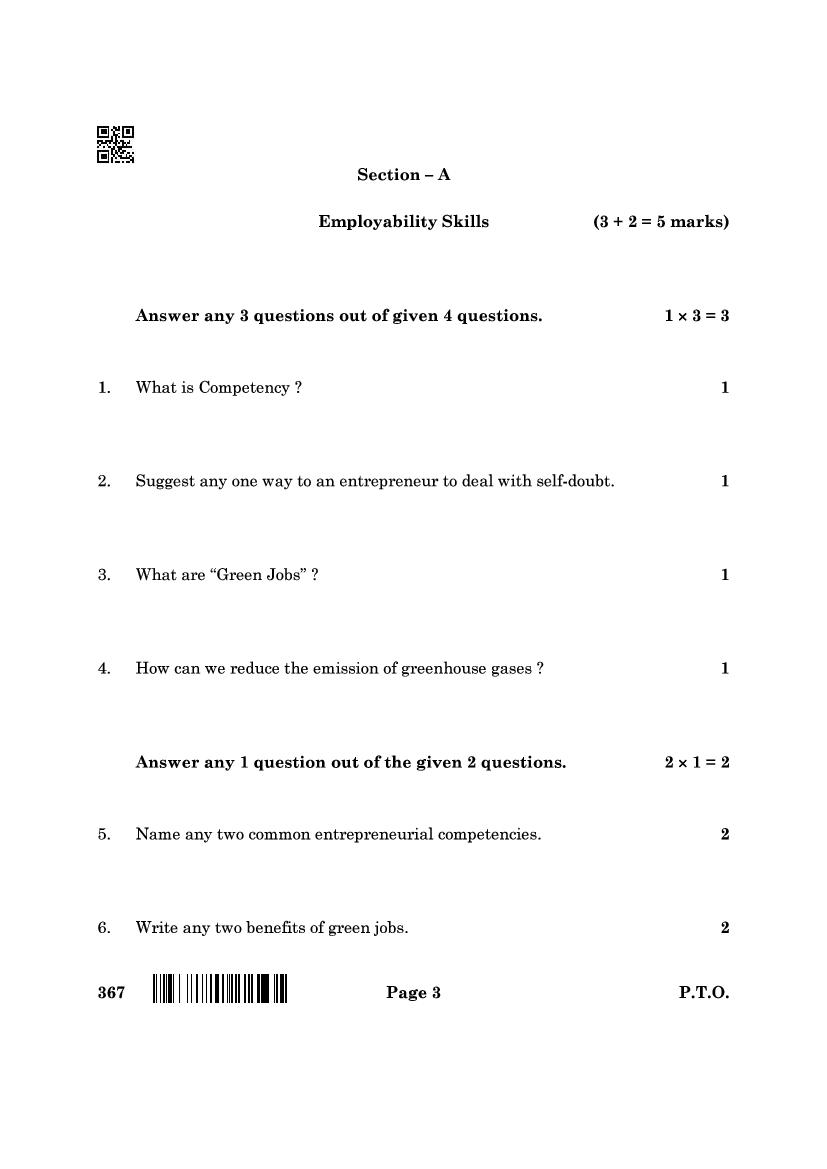 CBSE Class 12 Artificial Intelligence Question Paper 2023 with Answer Key  (February 22, Set 4 - 367)