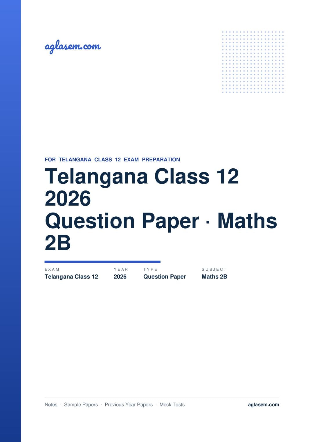 Telangana Class 12 Question Paper 2026 Maths 2B - Page 1 of 3