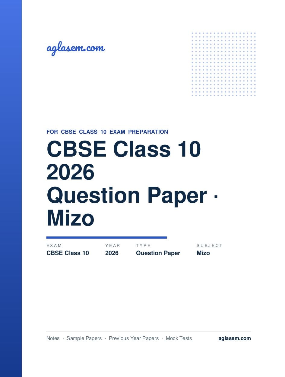 CBSE Class 10 Question Paper 2026 Mizo - Page 1 of 9