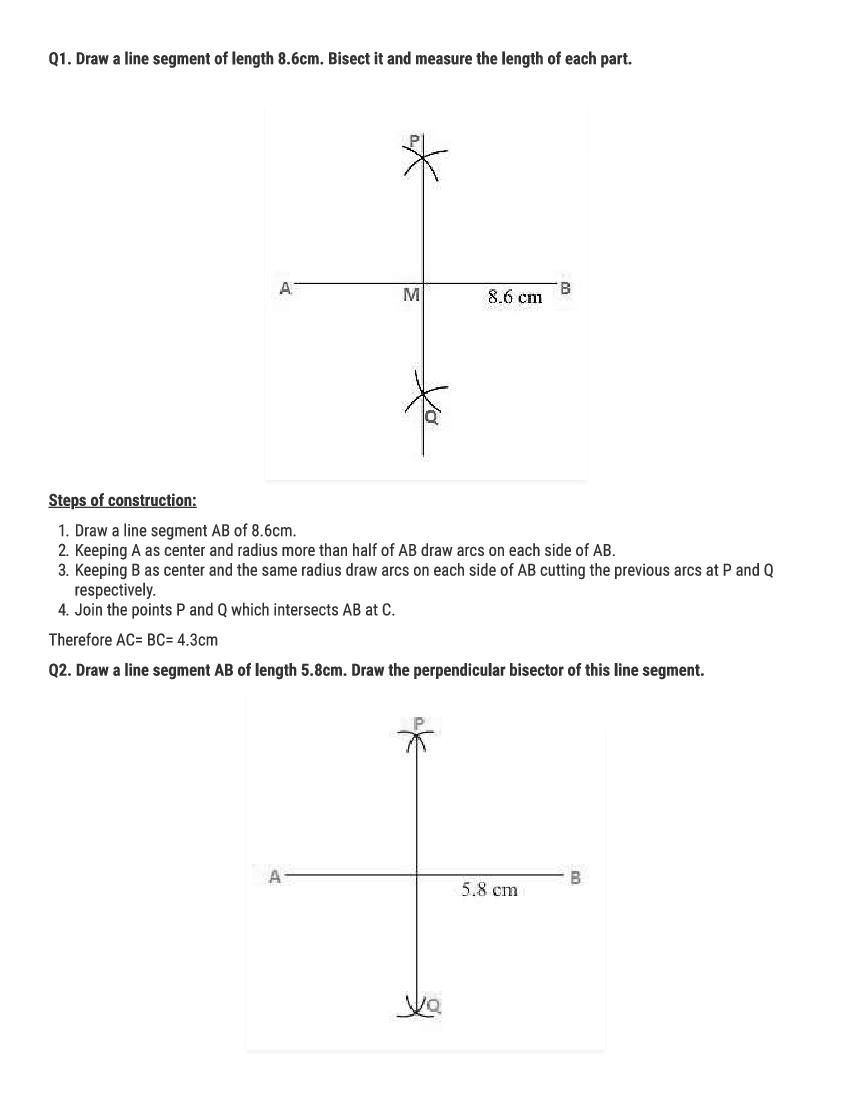 RD Sharma Solutions Class 9 Chapter 17 Constructions Excercise 17.1 - Page 1
