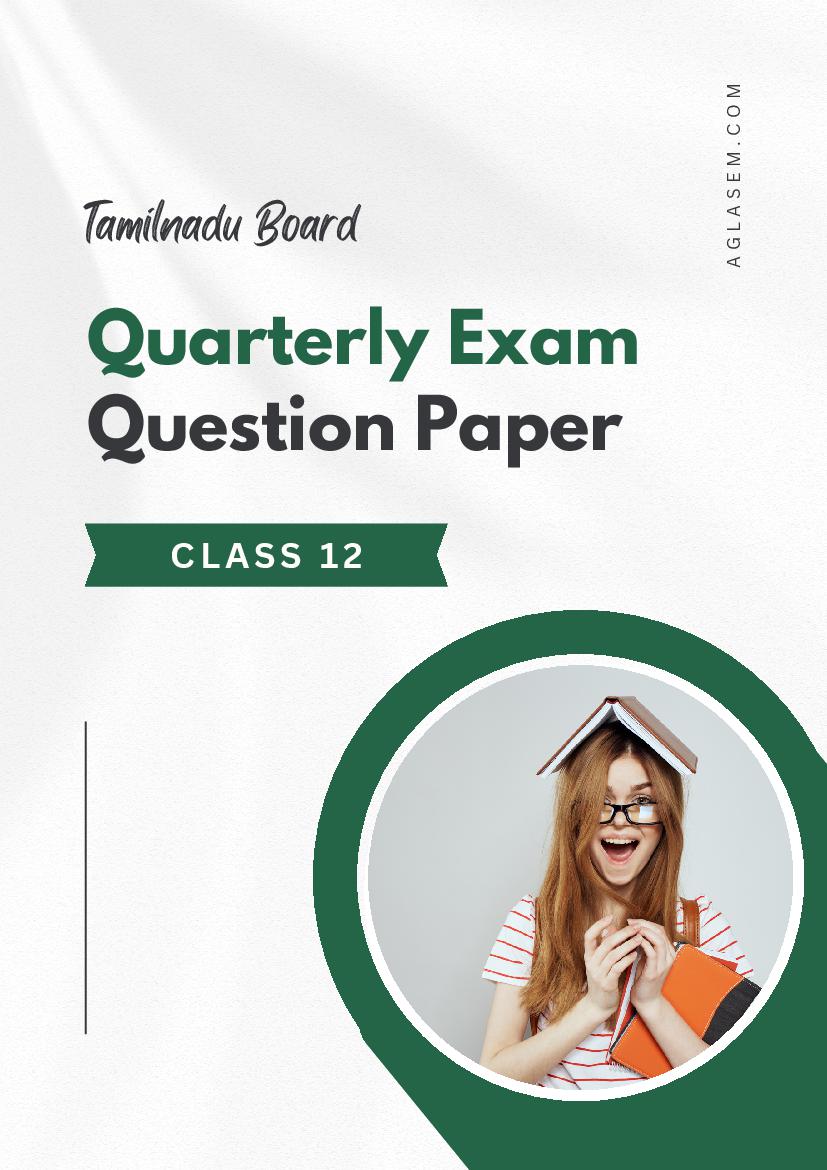 TN Class 12 Quarterly Exam Question Paper 2022 Chemistry - Page 1