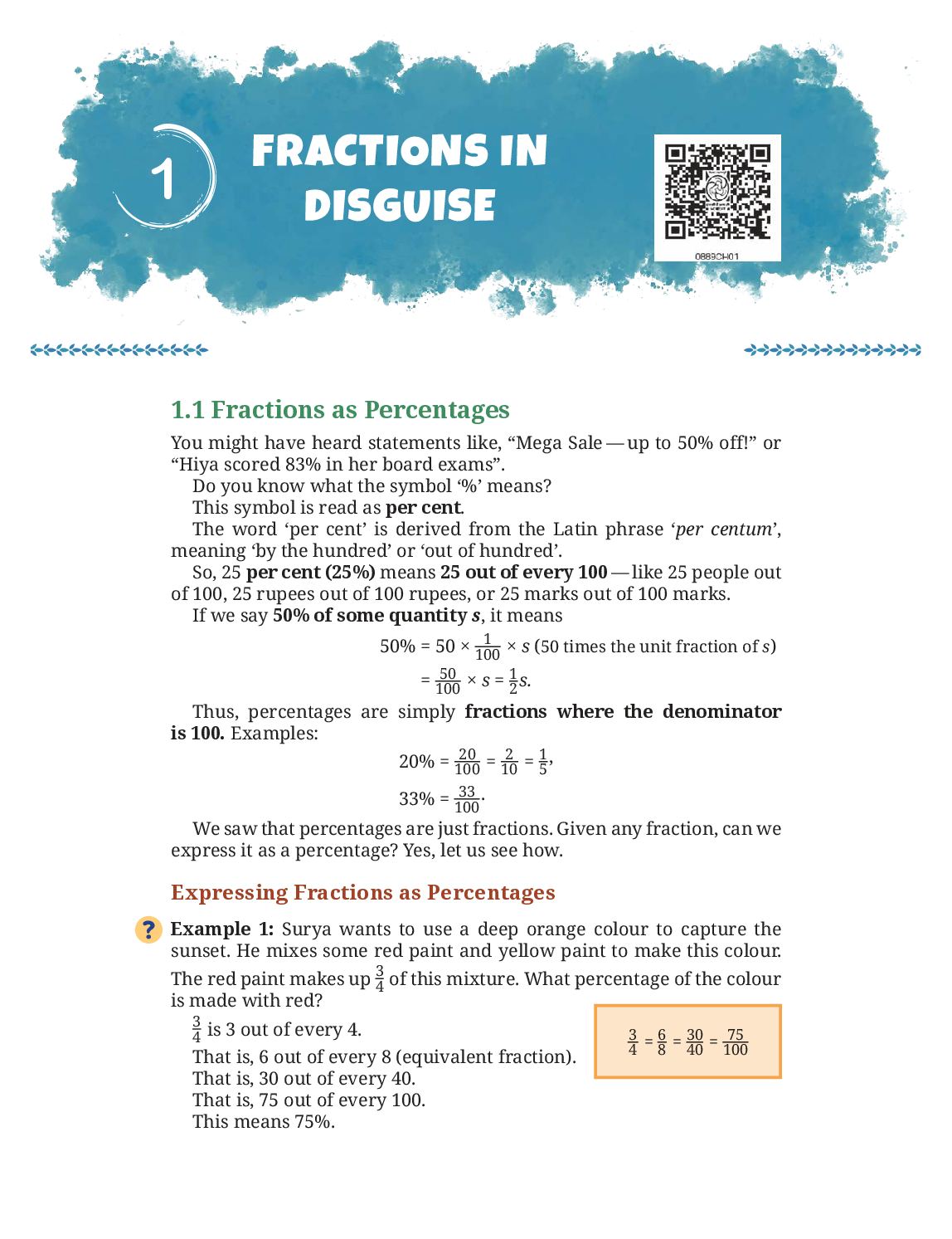 NCERT Book Class 8 Mathematics (Part II) Chapter 1 Fractions in Disguise - Page 1 of 32