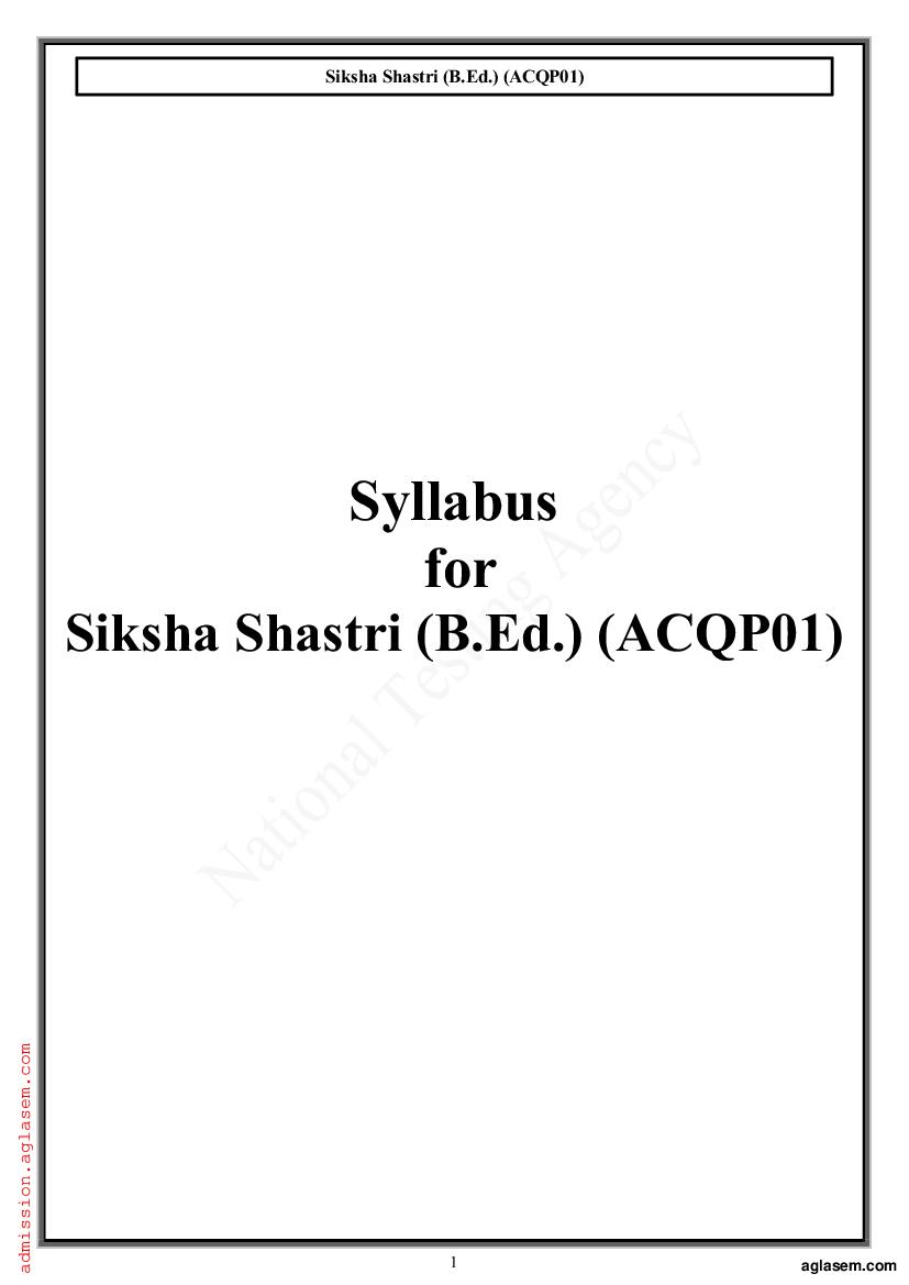 CUET  PG 2023 Syllabus Acharya - Page 1