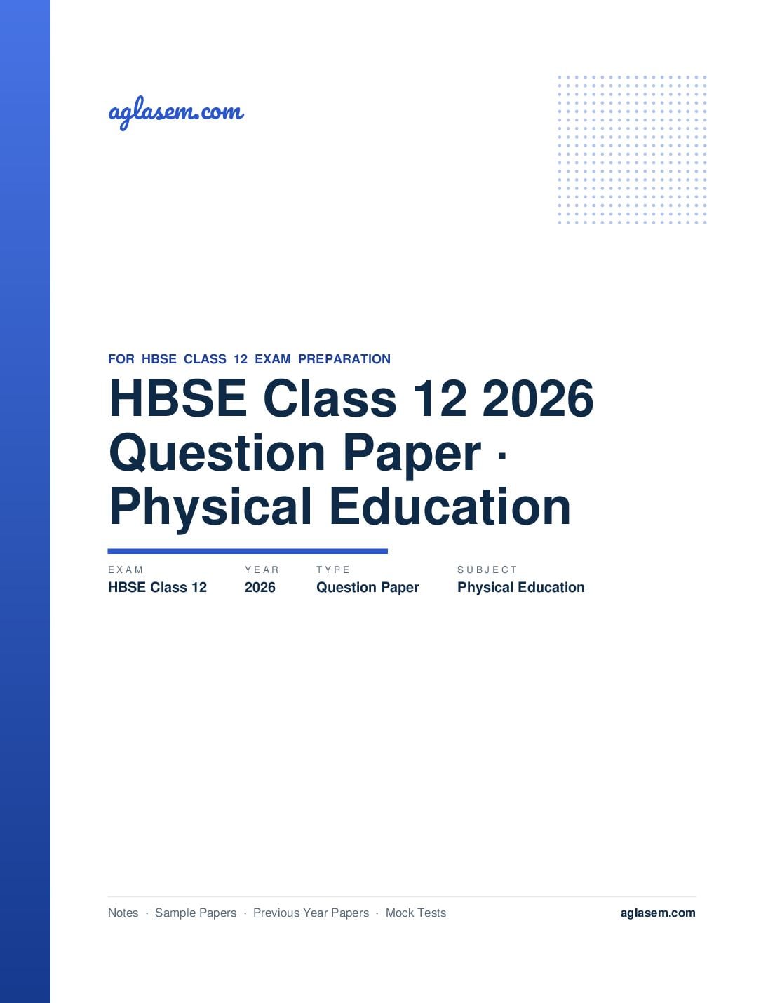 HBSE Class 12 Question Paper 2026 Physical Education - Page 1 of 16