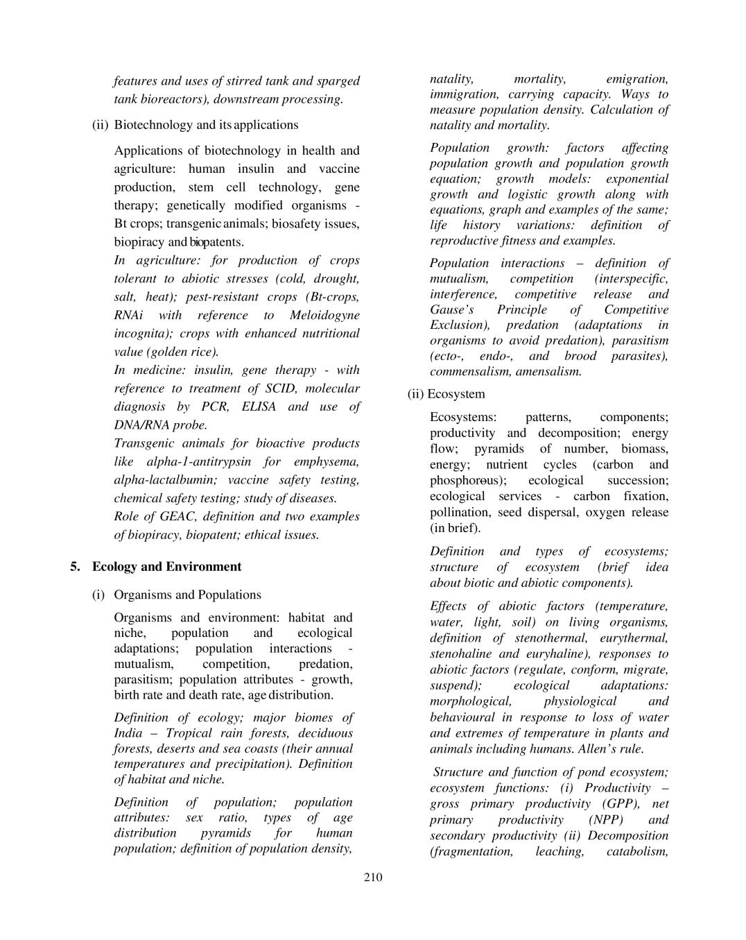 ISC Biology Syllabus 2020 - 2021 For Class 11, Class 12 | AglaSem Schools