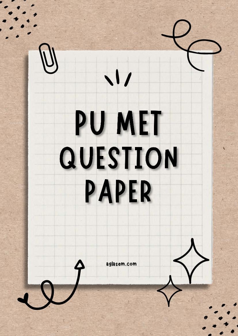 PU MET 2021 Question Paper - Page 1