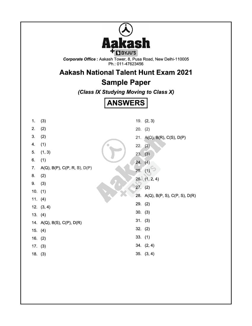 9th assignment answer key 2021