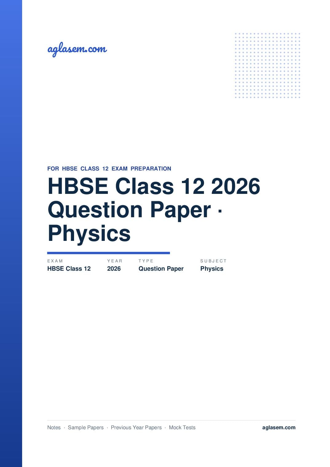 HBSE Class 12 Question Paper 2026 Physics - Page 1 of 25