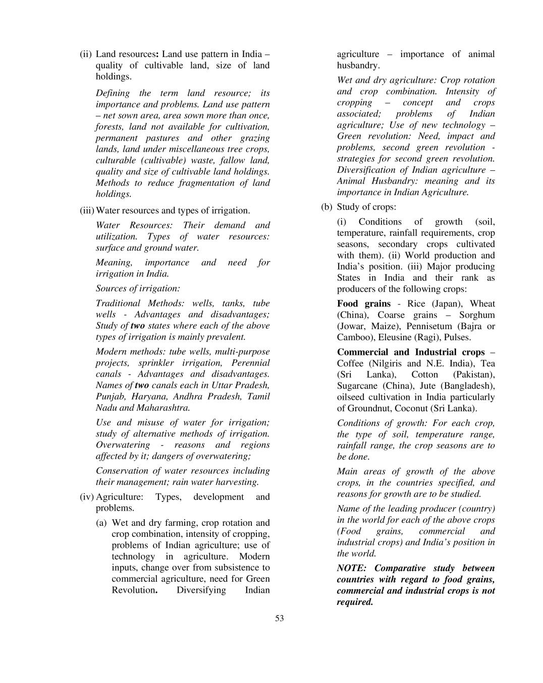 ISC Geography Syllabus 2020 2021 for Class 11, Class 12 AglaSem Schools