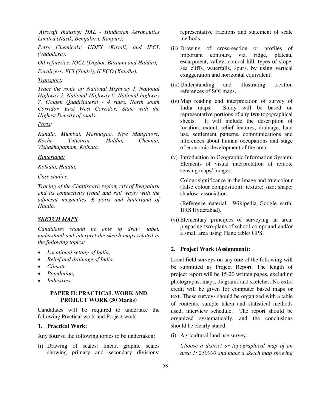 ISC Geography Syllabus 2020 2021 for Class 11, Class 12 AglaSem Schools