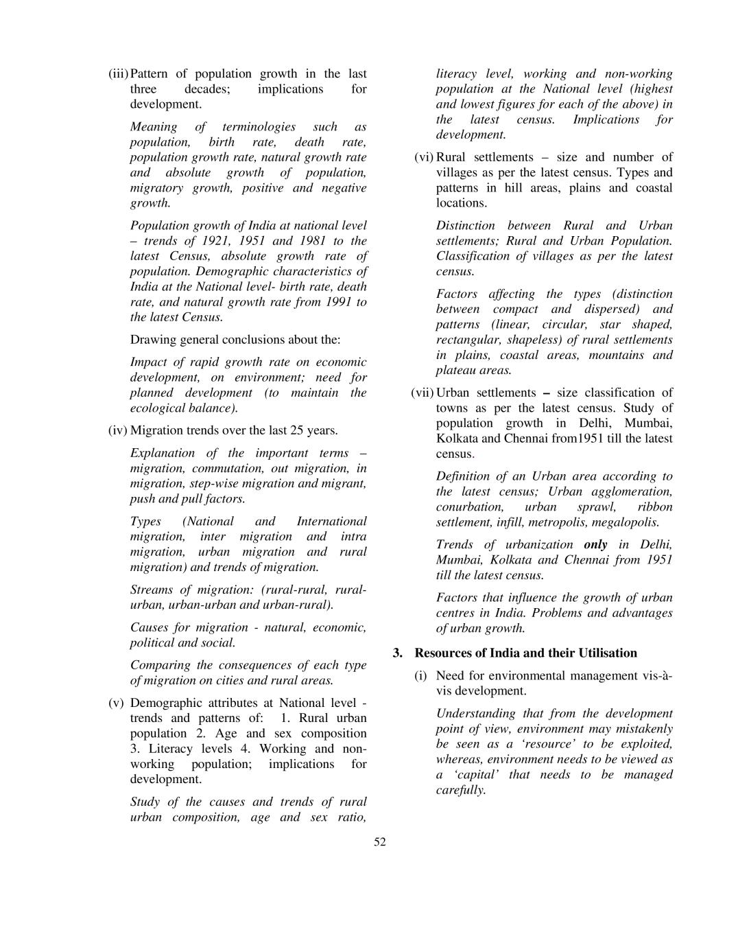ISC Geography Syllabus 2020 2021 for Class 11, Class 12 AglaSem Schools