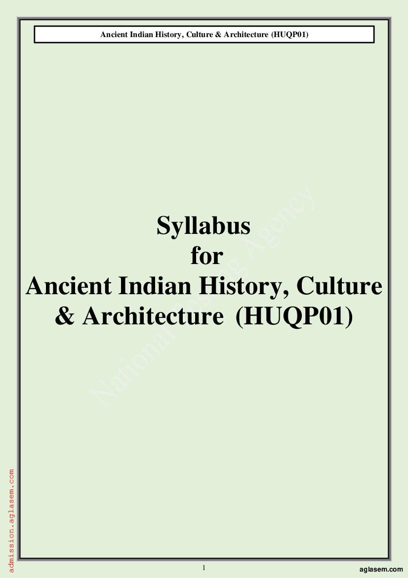 CUET  PG 2023 Syllabus Humanities - Page 1