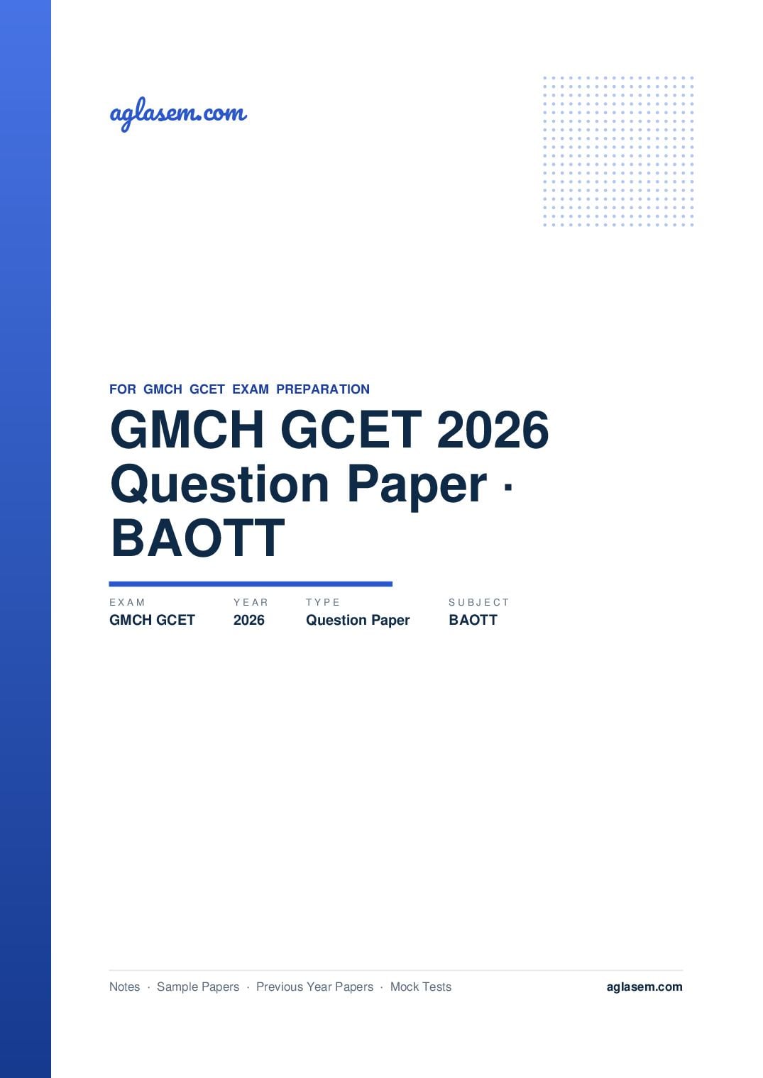 GMCH GCET 2026 Question Paper BAOTT - Page 1 of 12
