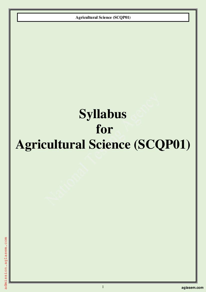 CUET  PG 2023 Syllabus Science - Page 1