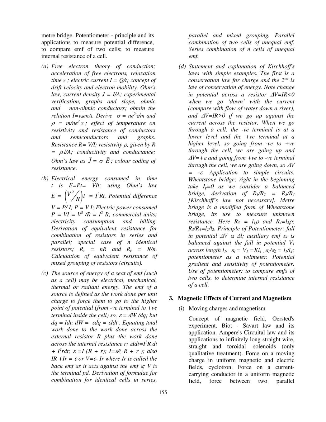 isc physics class 11 reduced syllabus