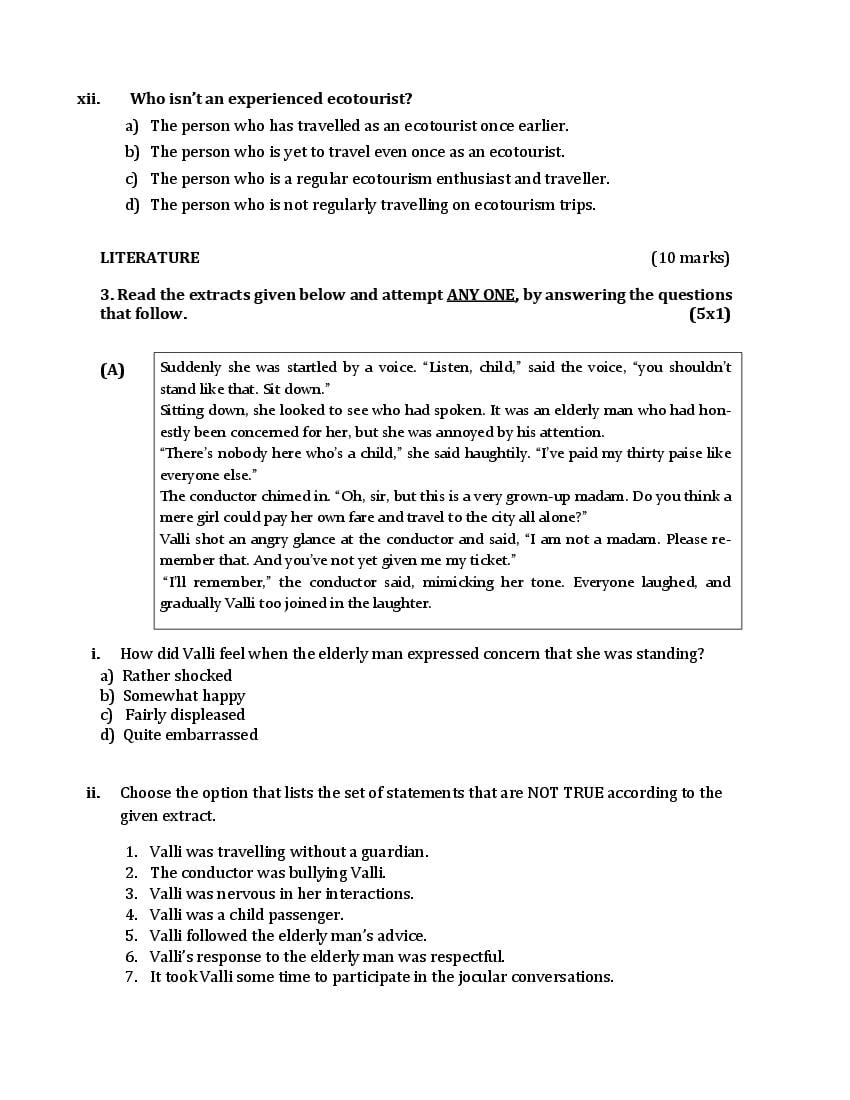 Cbse Sample Papers 2021 For Class 10 English Language And Literature Aglasem Schools