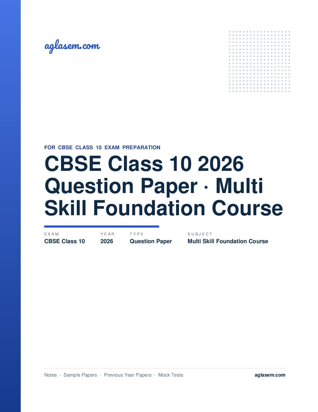 CBSE Class 10 Question Paper 2026 Multi Skill Foundation Course - Page 1 of 13