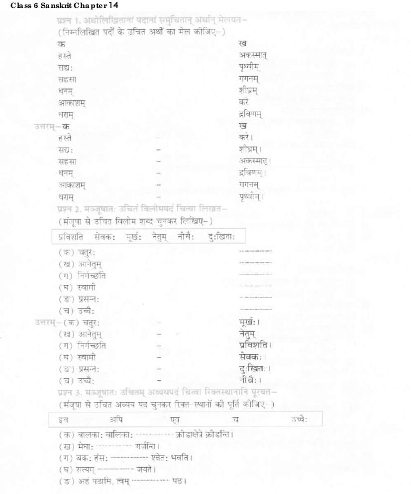 NCERT Solutions for Class 6 Sanskrit Chapter 13 अहह आः च - Page 1