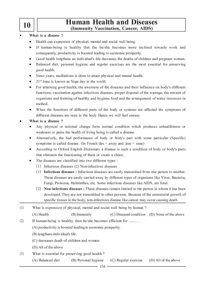 NEET Biology Question Bank - Human Health and Diseases - Page 1