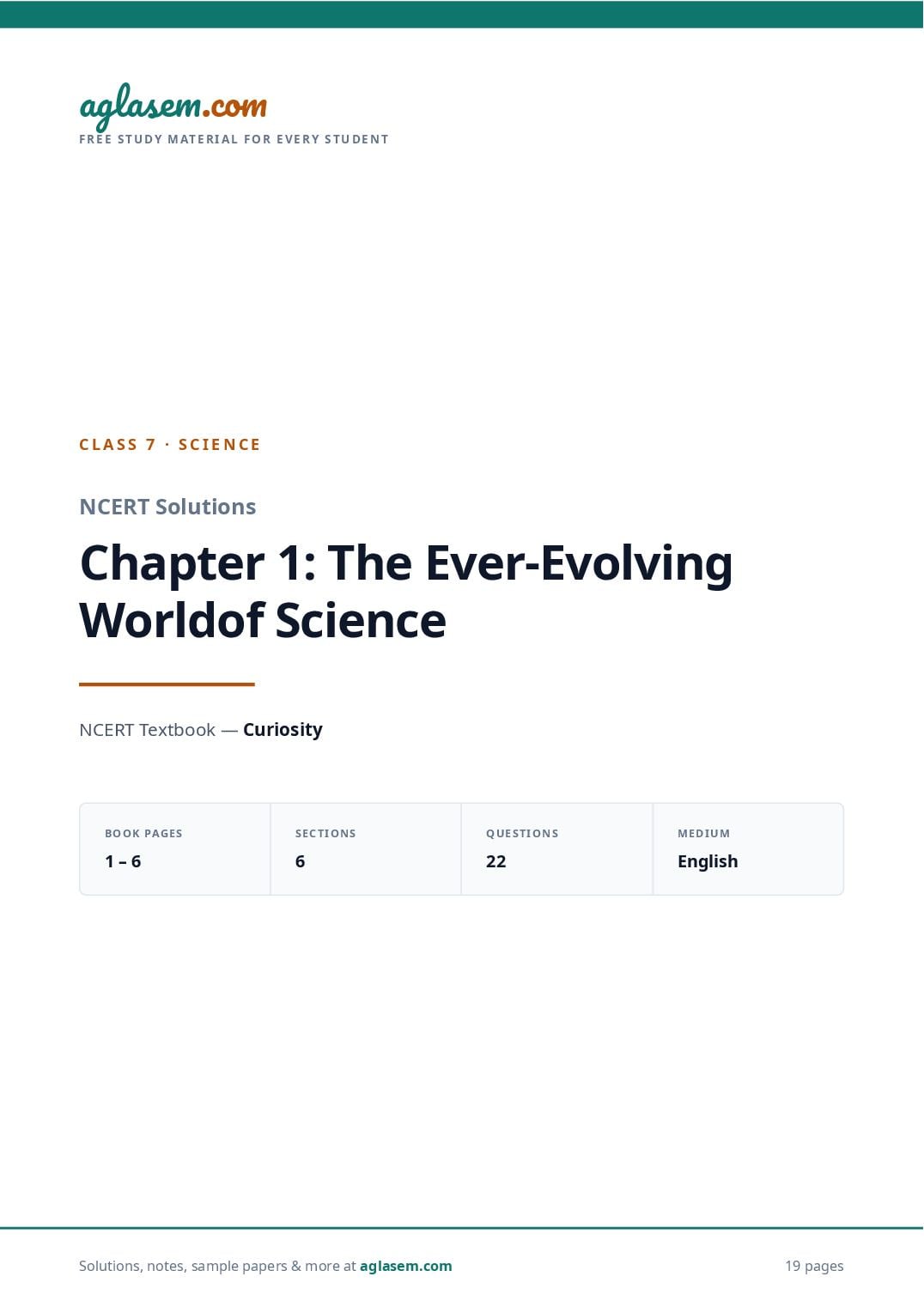 NCERT Solutions Class 7 Science Chapter 1 the Ever Evolving World of Science - Page 1 of 20