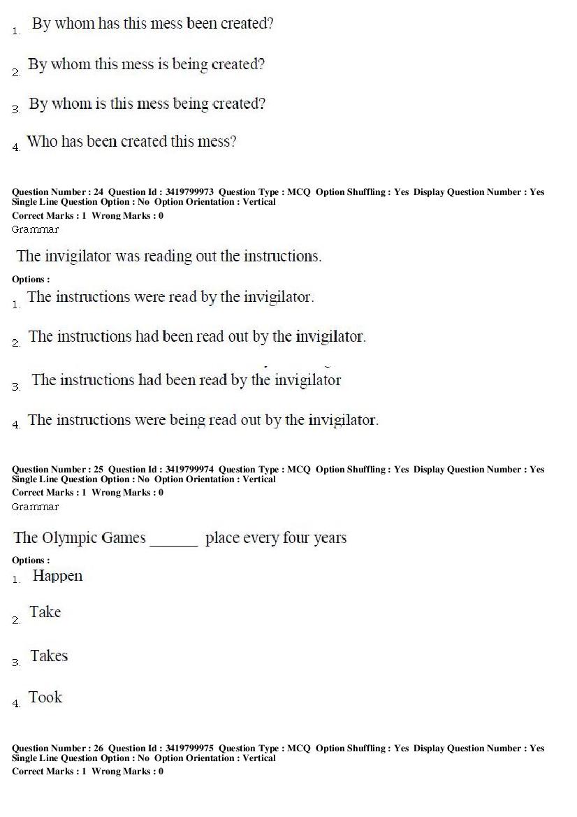 TS CPGET 2019 Question Paper PDF (Subject-wise, 29 Papers)