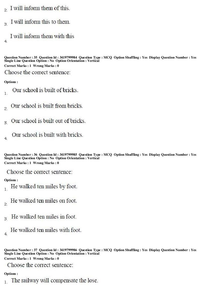 TS CPGET 2019 Question Paper PDF (Subject-wise, 29 Papers)