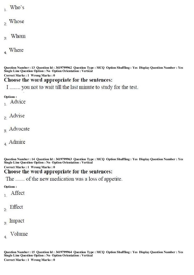 TS CPGET 2019 Question Paper PDF (Subject-wise, 29 Papers)