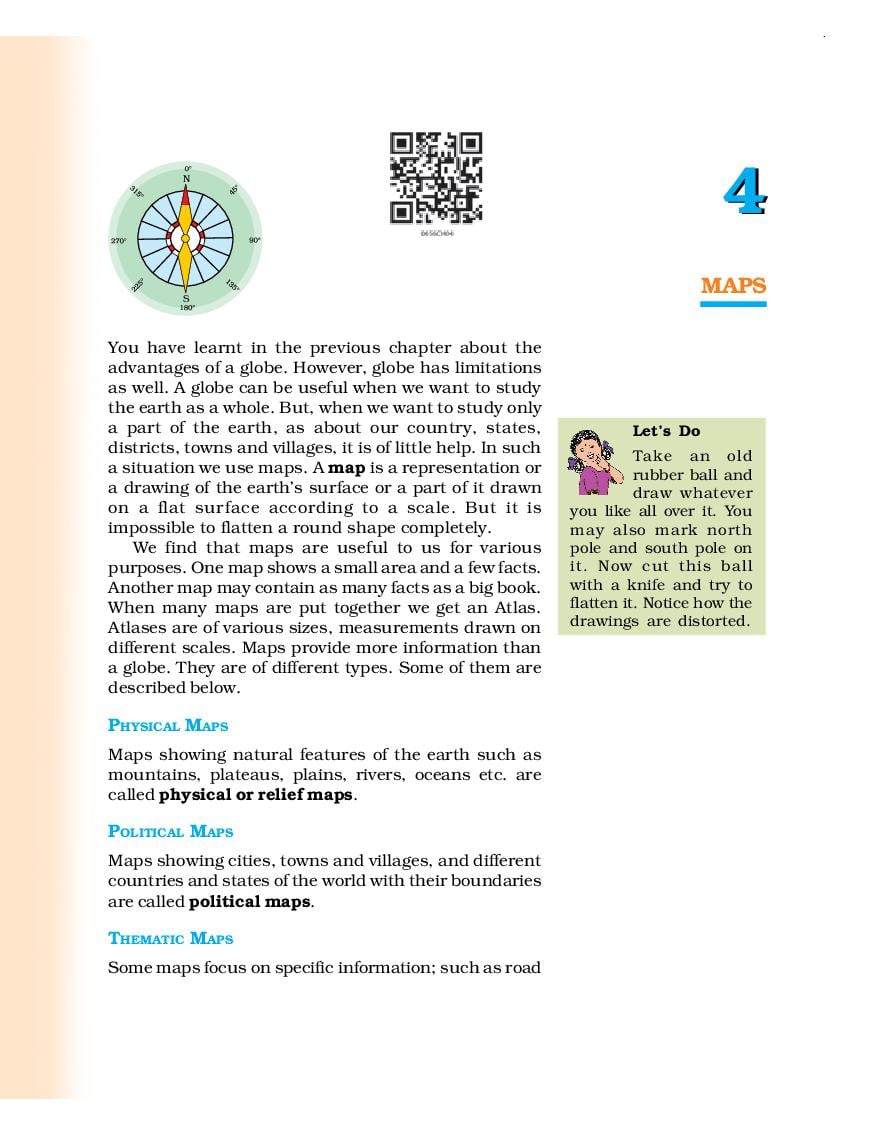 NCERT Book Class 6 Social Science (Geography) Chapter 4 Maps - Page 1