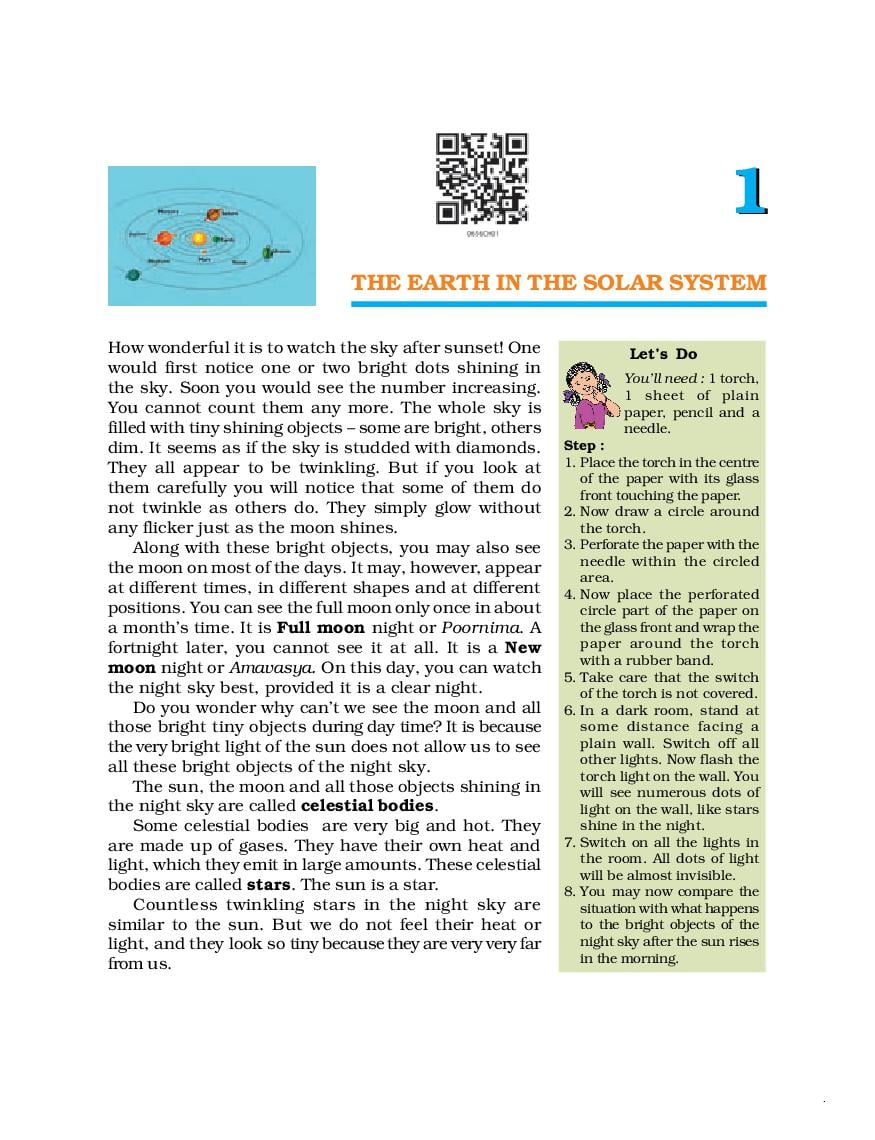 NCERT Book Class 6 Social Science (Geography) Chapter 1 The Earth in the Solar System - Page 1