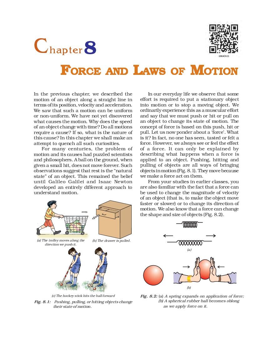 NCERT Book Class 9 Science Chapter 8 Motion - Page 1
