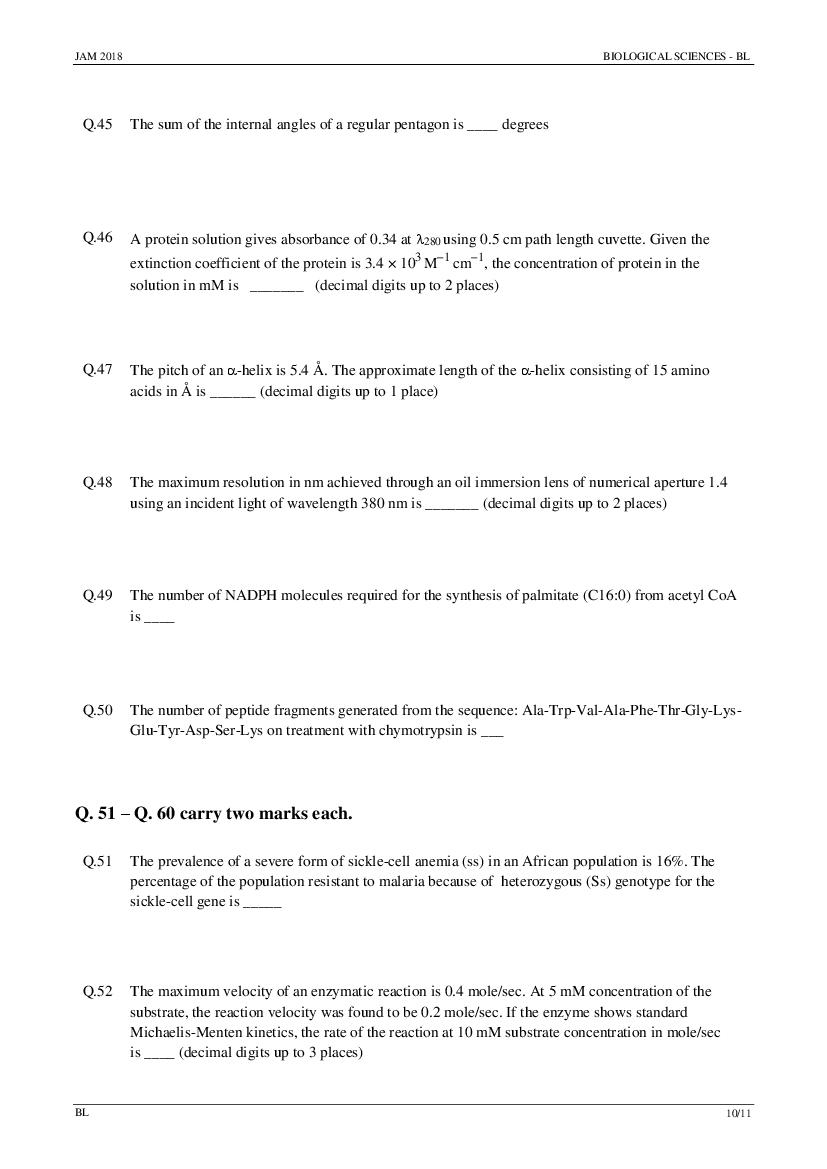 IIT JAM 2018 Question Papers PDF with Answer Keys (7 Papers)