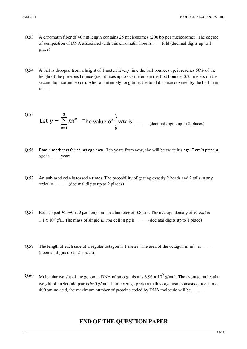 IIT JAM 2018 Question Papers PDF with Answer Keys (7 Papers)
