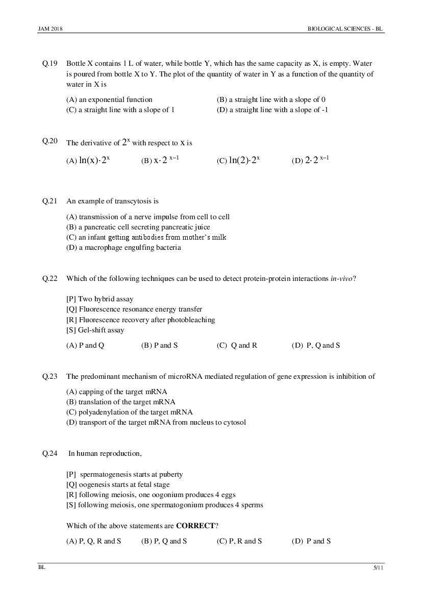 IIT JAM 2018 Question Papers PDF with Answer Keys (7 Papers)