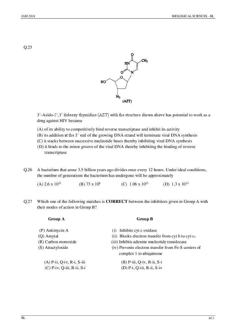 IIT JAM 2018 Question Papers PDF with Answer Keys (7 Papers)