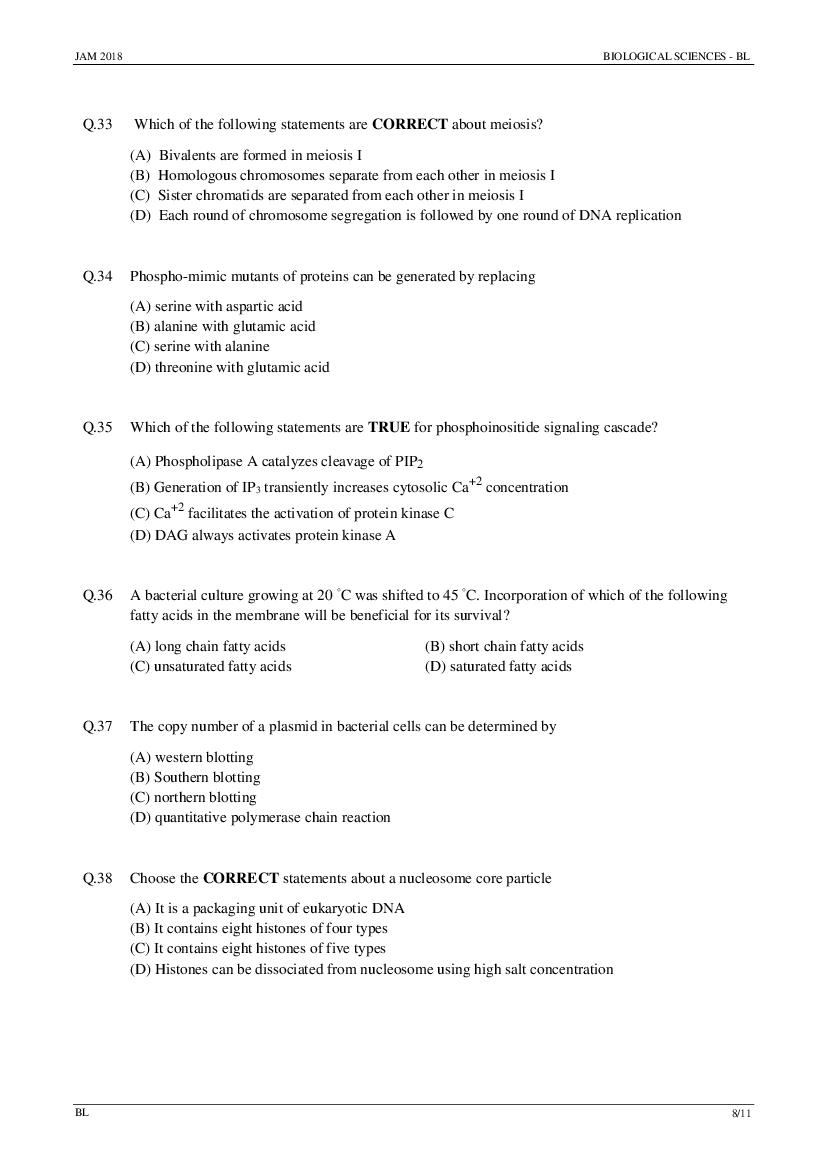 IIT JAM 2018 Question Papers PDF with Answer Keys (7 Papers)