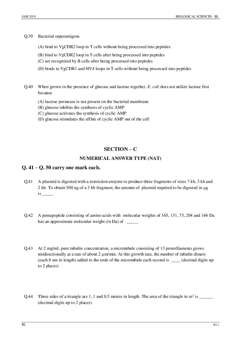 IIT JAM 2018 Question Papers PDF with Answer Keys (7 Papers)
