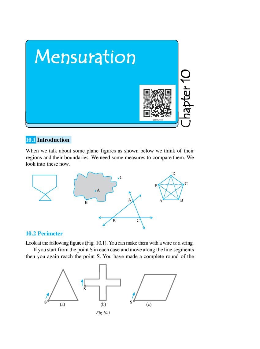 NCERT Book Class 6 Maths Chapter 10 Mensuration - Page 1
