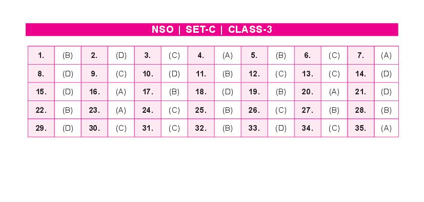 SOF NSO Set-C 2023 Answer Key for Class 3 - Page 1