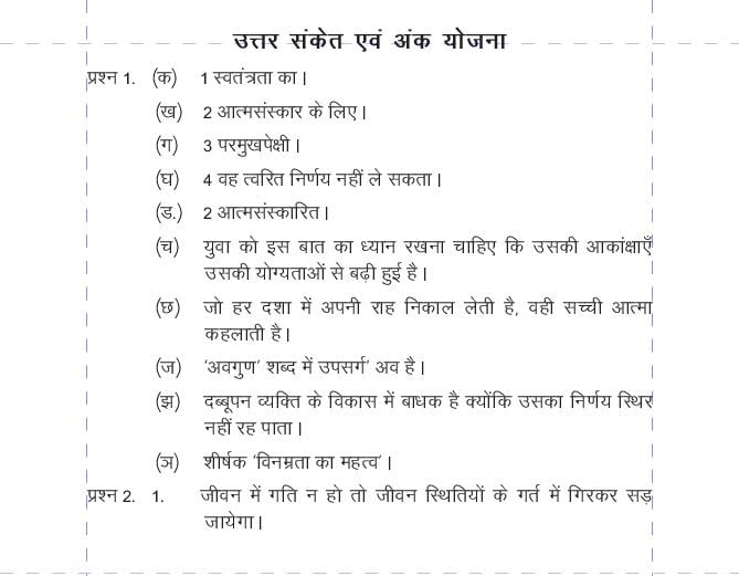 Class 11 Sample Paper 2022 Solution Hindi Term 2 - Page 1