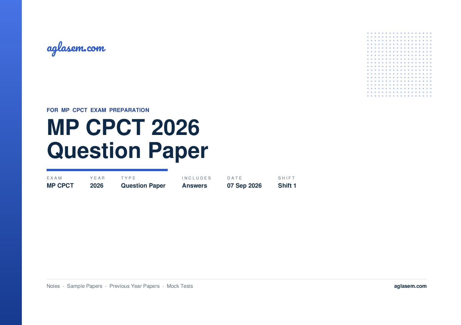 MP CPCT 07 Sep 2026 Question Paper with Answers Shift 1 - Page 1 of 56