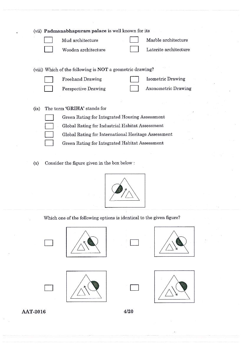 JEE Advanced AAT 2016 Question Paper PDF (Free Download)