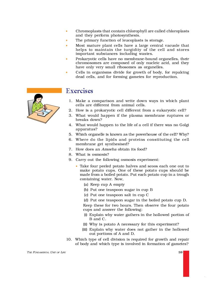 NCERT Book Class 9 Science Chapter 5 The Fundamental Unit Of Life