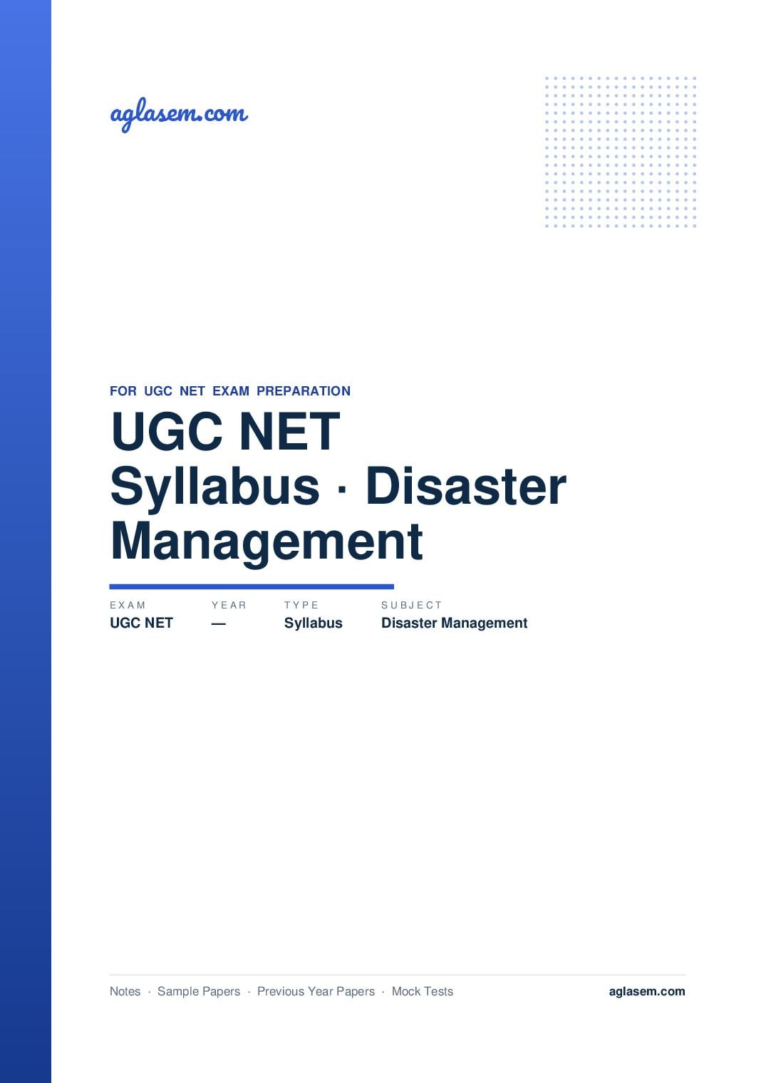 UGC NET Syllabus for Disaster Management - Page 1 of 24