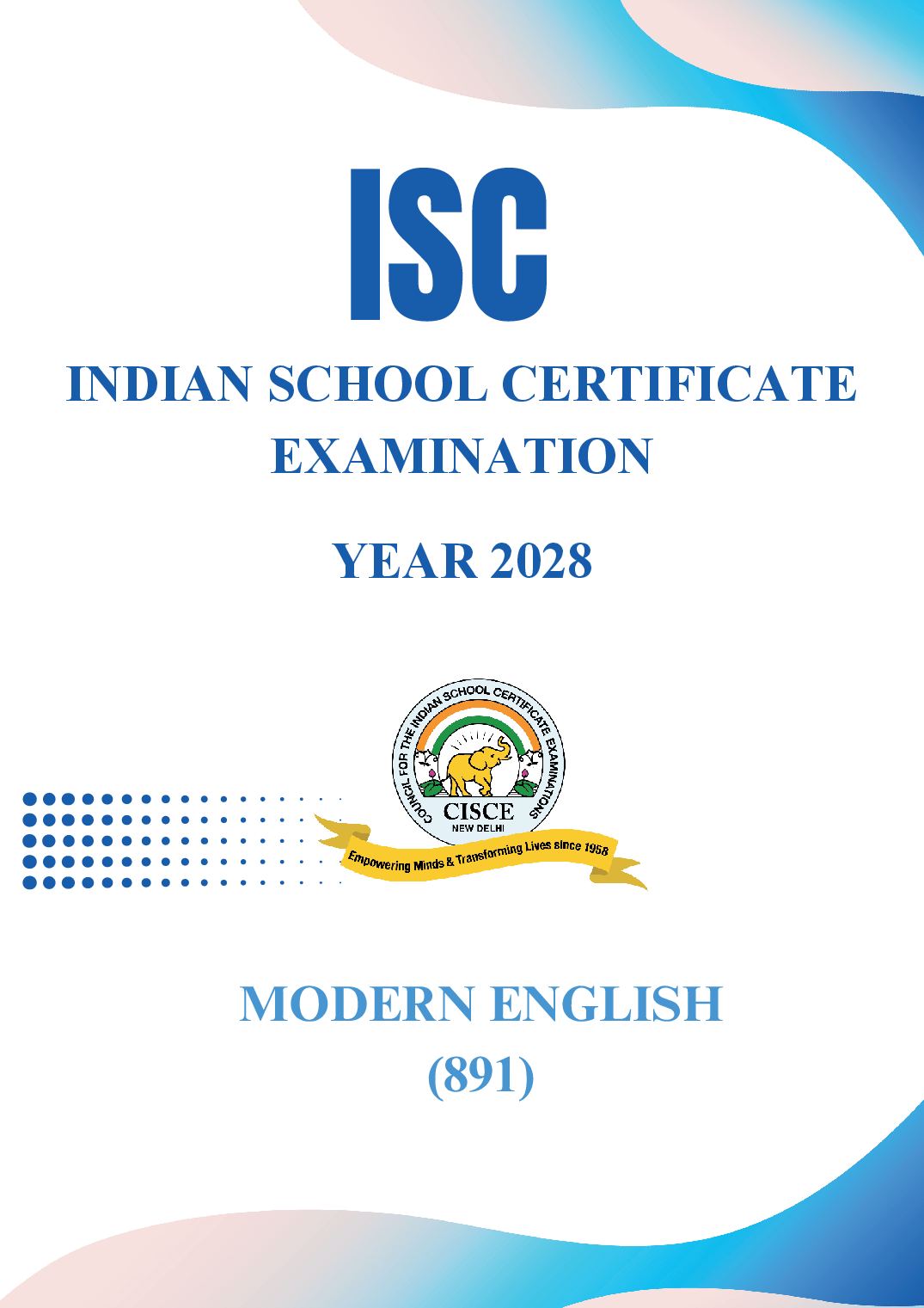 ISC Class 11 Syllabus 2028 Modern English - Page 1 of 13
